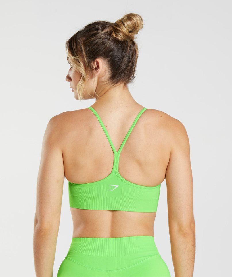 Women's Gymshark Sweat Seamless Sports Bra Light Green | NZ 0XNFJP